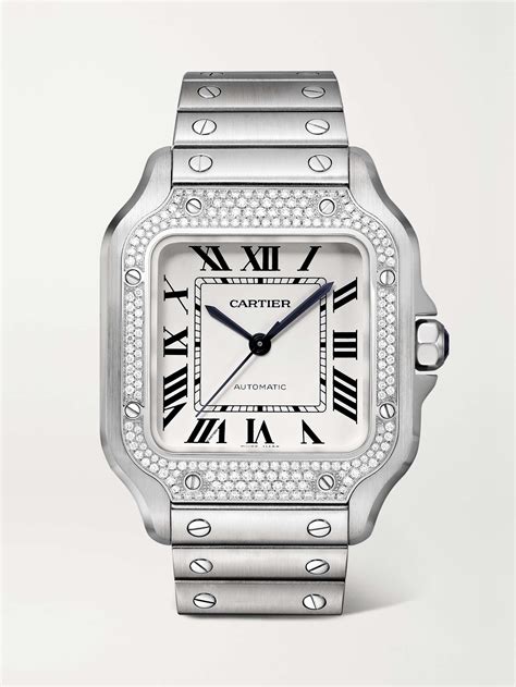 santos de cartier watch diamond|cartier santos diamond watch price.